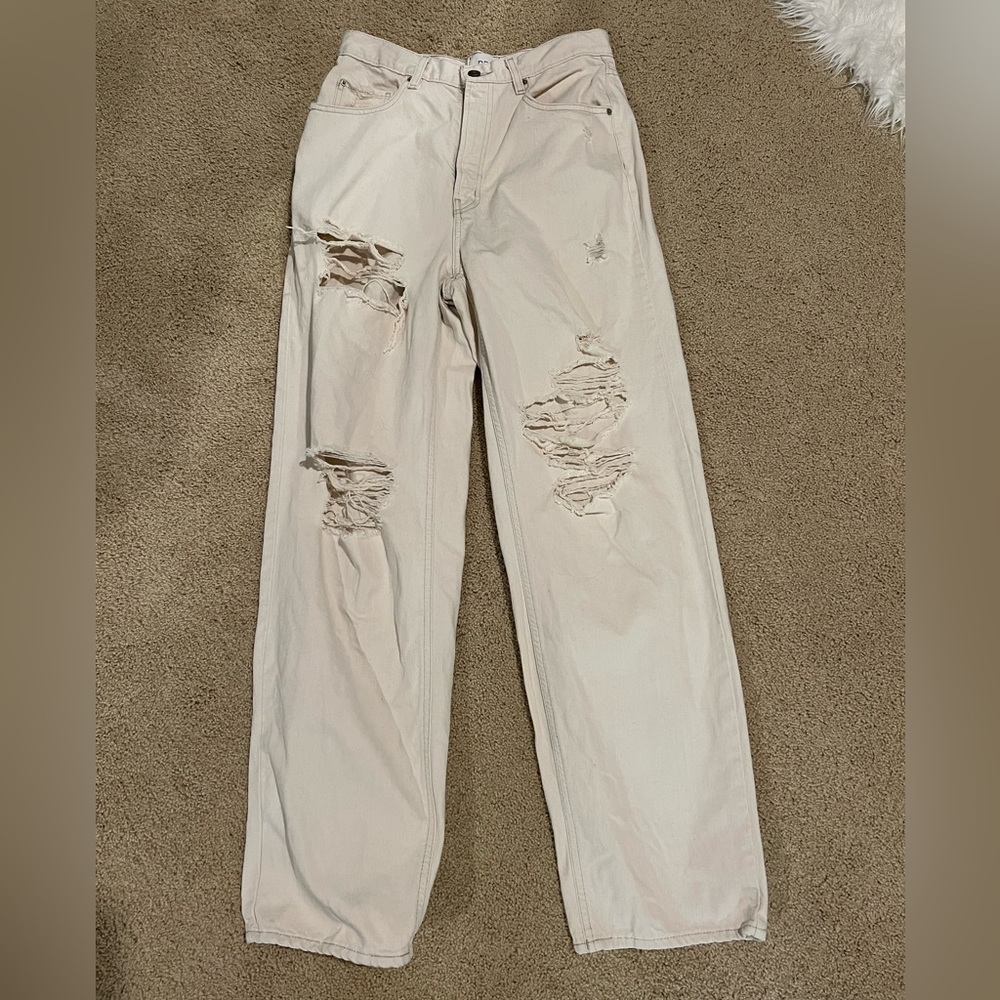 Tan distressed BDG jeans